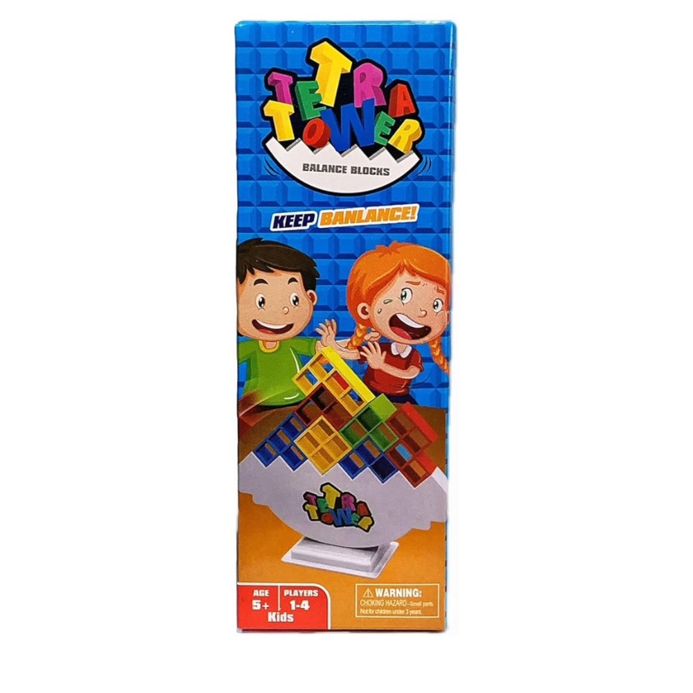 Stack Attack Game Tetra Tower, 48PCS Stacking Game for Kids, Teens & Adults New